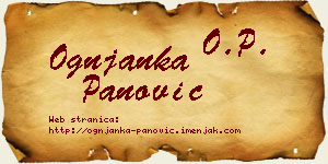 Ognjanka Panović vizit kartica